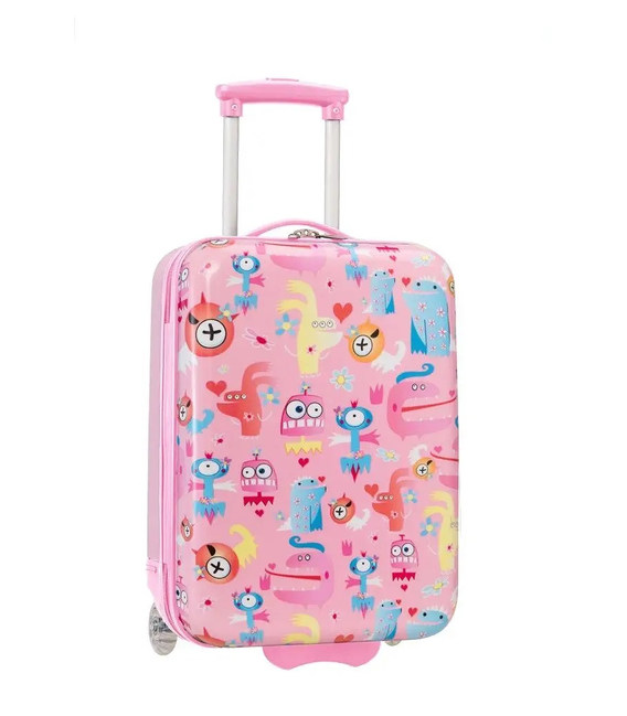 Чемодан детский Madisson A85118 розовый с монстрами фото, картинка, изображение