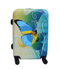 Чемодан Bagia Бабочка желто-голубая маленький S фото, картинка, изображение