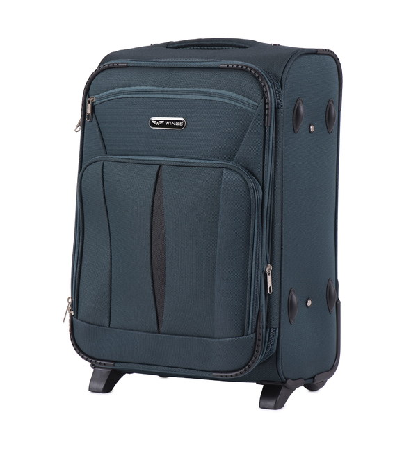 Чемодан Wings 1601 маленький S зеленый 2 колесный фото, картинка, изображение