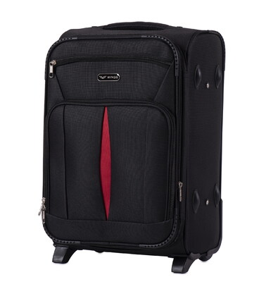 Чемодан Wings 1601 маленький S черный 2 колесный фото, картинка, изображение