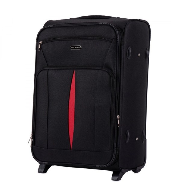 Чемодан Wings 1601 средний M черный 2 колесный фото, картинка, изображение