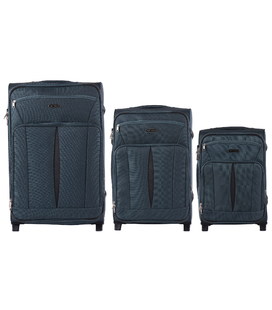 Набор Чемоданов Wings 1601 зеленый 2 колеса фото, картинка, изображение