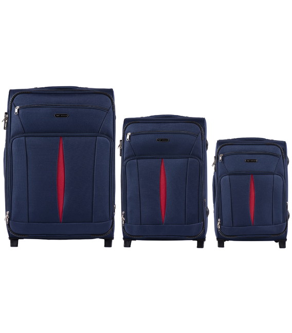 Набір Валіз Wings 1601 синій 2 колеса - картинка, зображення, фото валізи