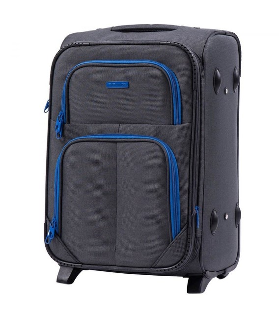 Чемодан Wings 214 средний M серый 2 колесный фото, картинка, изображение