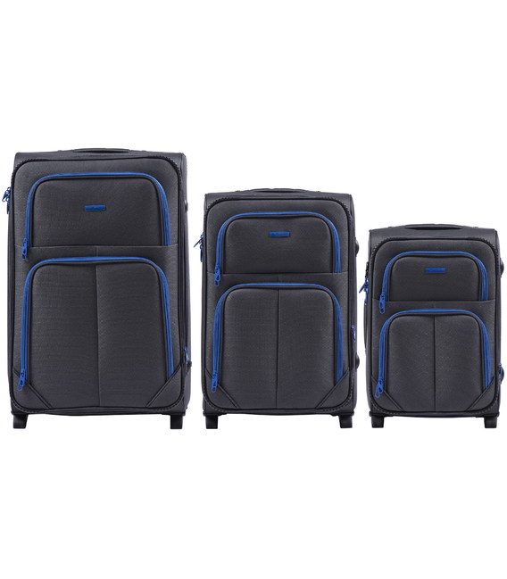 Набір валіз Wings 214 сірий 2 колесний картинка, зображення, фото