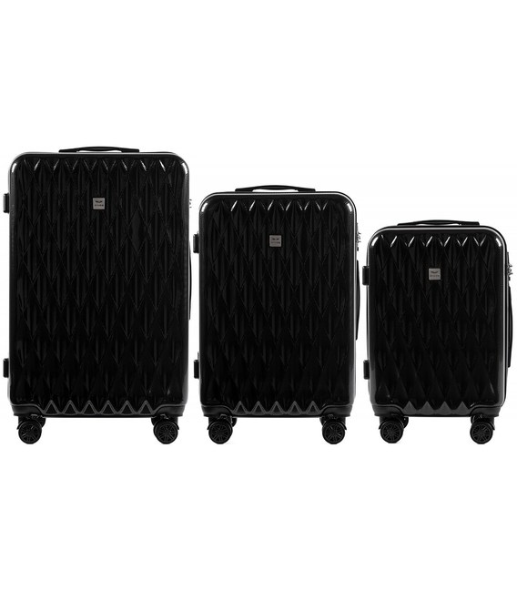 Набор чемоданов Wings PC190 черный фото, картинка, изображение