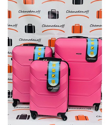 Набор чемоданов Carbon 147 розовый картинка, изображение, фото