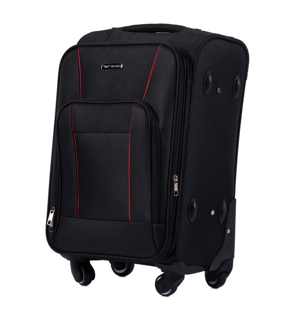 Чемодан Wings 1609 маленький S черный 4 колесный фото, картинка, изображение