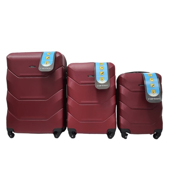 Набір валіз Carbon 147 бордовий картинка, зображення, фото