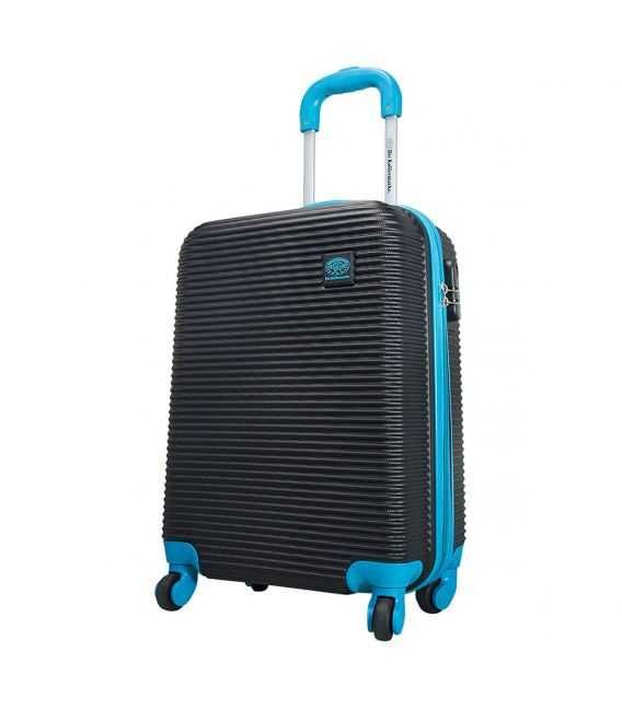 Чемодан Monopol Santorin черно-голубой средний M фото, картинка, изображение