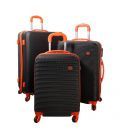 Чемодан Monopol Santorin черно-оранжевый средний M фото, картинка, изображение