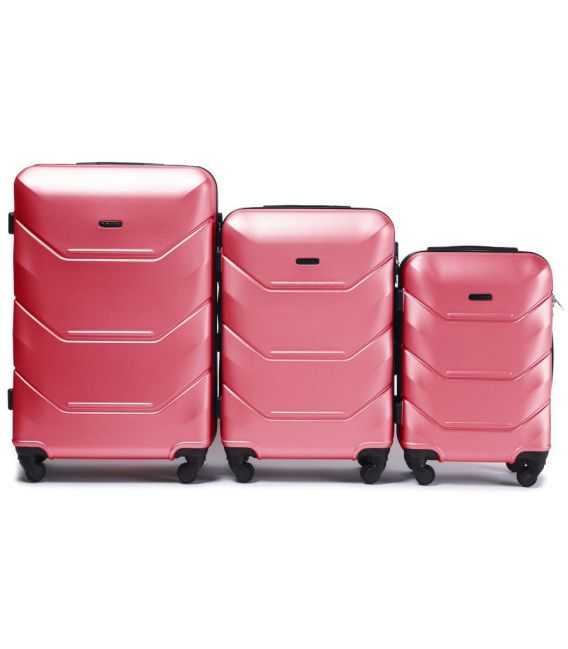 Набор Чемоданов Wings 147 3 в 1 коралловый фото, картинка, изображение