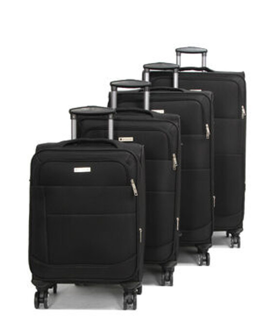 Набір з 4 валіз Airtex 620 Worldline чорний - картинка, зображення, фото валізи