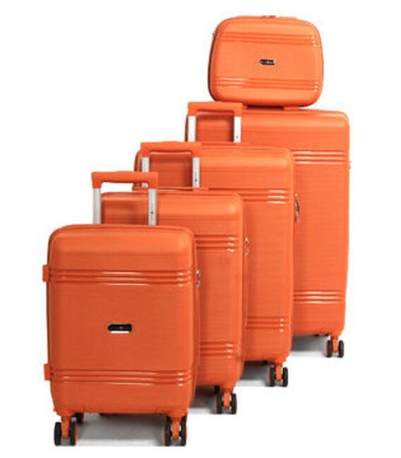 Комплект из 4 чемоданов и кейса Snowball 21204 Valparaiso оранжевый фото, картинка, изображение