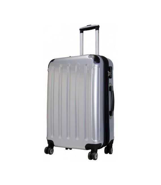 Чемодан Monopol Mauritius средний M серебристый фото, картинка, изображение