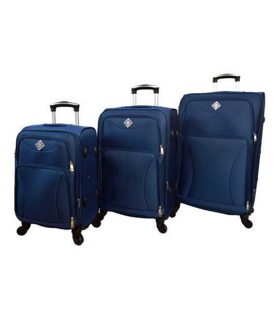 Набір Валіз Bonro Tourist на 4 колесах синій - картинка, зображення, фото валізи