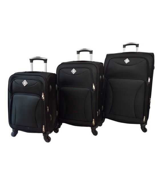 Набір Валіз Bonro Tourist на 4 колесах чорний - картинка, зображення, фото валізи