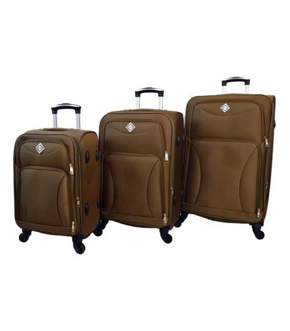 Набор Чемоданов Bonro Tourist на 4 колесах золотистый фото, картинка, изображение