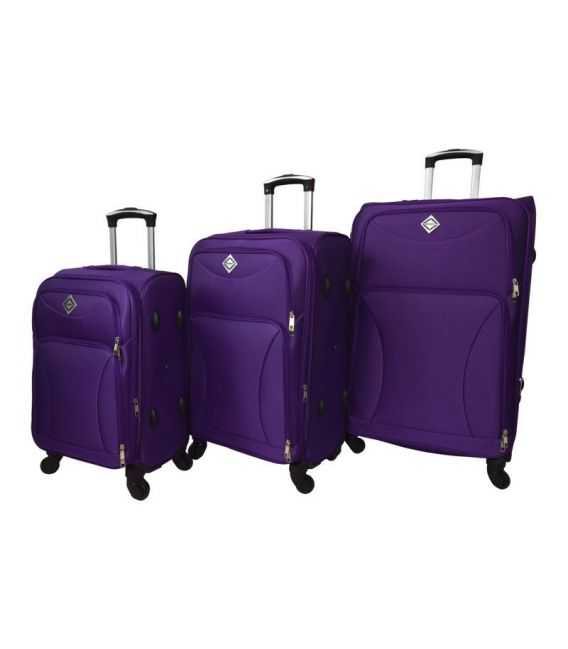 Набор Чемоданов Bonro Tourist на 4 колесах фиолетовый фото, картинка, изображение