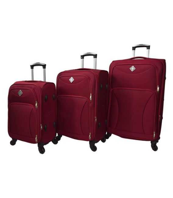 Набір Валіз Bonro Tourist на 4 колесах бордовий - картинка, зображення, фото валізи