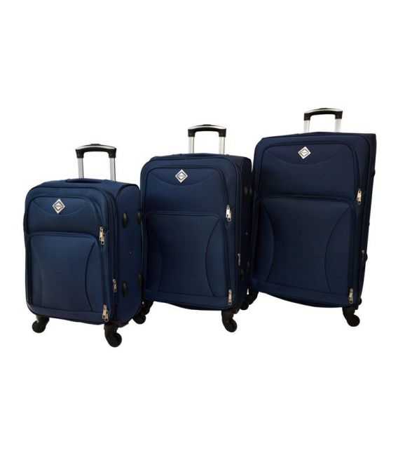 Набір Валіз Bonro Tourist на 4 колесах темно-синій - картинка, зображення, фото валізи
