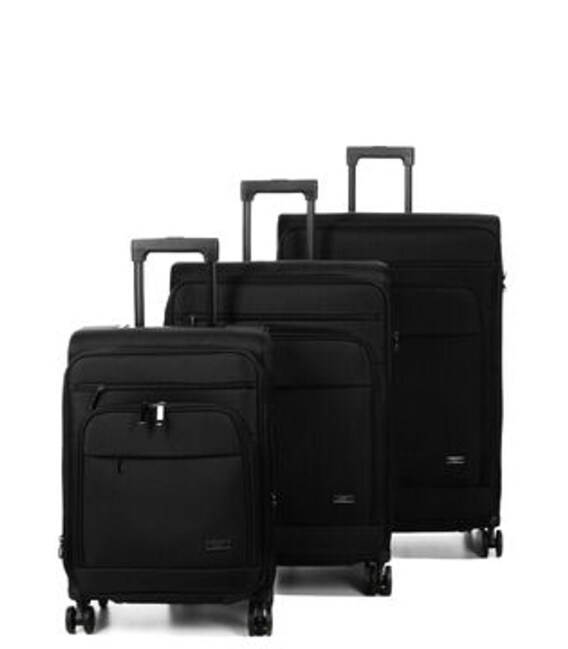 Комплект из 3 чемоданов Airtex 829 Gemini черный фото, картинка, изображение