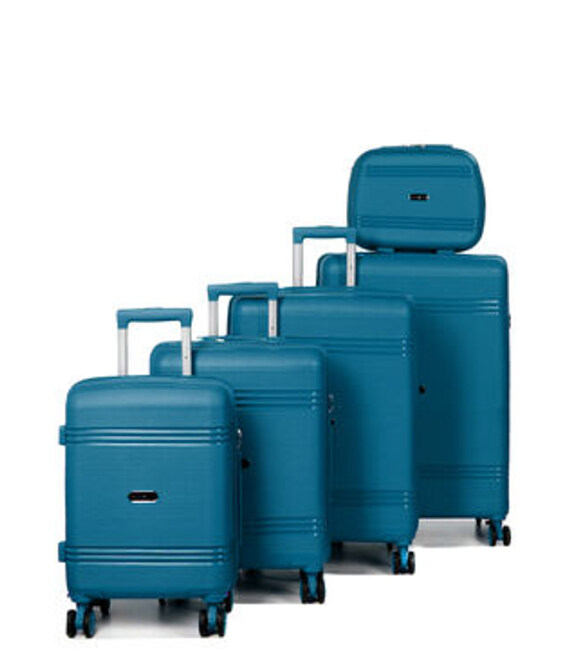 Комплект из 4 чемоданов и кейса Snowball 21204 Valparaiso синий фото, картинка, изображение