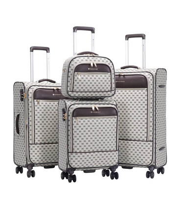 Комплект из 3 чемоданов и кейса Snowball 39204 бежевый картинка, изображение, фото