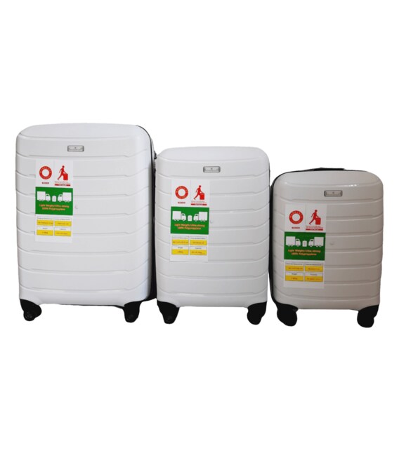 Набор Чемоданов Snowball 61303 3 в 1 + кейс белый фото, картинка, изображение