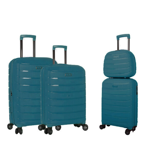 Набір Валіз Snowball 61303 3 в 1 + кейс смарагдовий - картинка, зображення, фото валізи