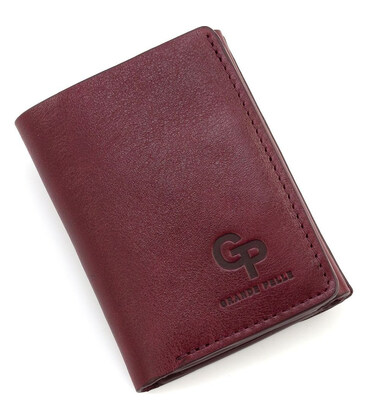 Жіночий шкіряний гаманець невеликий Grande Pelle 503661 бордовий картинка, зображення, фото
