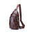 Шкіряна нагрудна сумка слінг на одне плече T1000 BULL коричнева картинка, изображение, фото