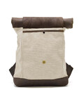 Ролл-ап рюкзак зі шкіри та канвас TARWA RGj-5191-3md слонова кістка картинка, изображение, фото