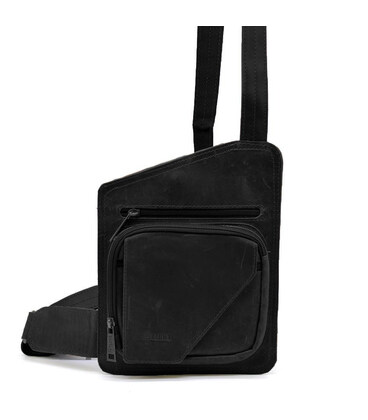 Шкіряний слінг рюкзак на одне плече TARWA RA-232-3md чорний картинка, изображение, фото
