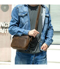 Чоловіча шкіряна сумка через коричневе плече Bexhill bx6039 картинка, зображення, фото