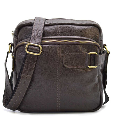 Шкіряна сумка месенджер чоловіча, коричневий "Флотар" FC-6012-3md TARWA картинка, зображення, фото