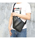 Шкіряна нагрудна сумка слінг чоловіча чорна bx7323 Bexhill картинка, изображение, фото