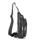 Шкіряна нагрудна сумка "слінг" на одне плече T1000 BULL чорна картинка, изображение, фото