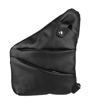 Чоловіча сумка-слінг через плече мікс канвасу та шкіри GAc-6402-3md чорна бренд TARWA картинка, зображення, фото