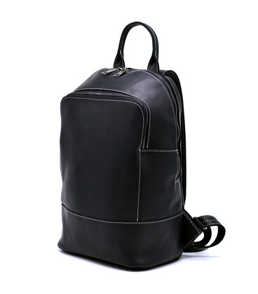Жіночий чорний шкіряний рюкзак TARWA RA-2008-3md середнього розміру картинка, зображення, фото