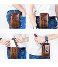 Напоясний сумка з ремінцем на плече T0073 BULL, коричнева картинка, зображення, фото