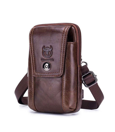 Напоясний сумка з ремінцем на плече T0071 BULL, коричнева картинка, зображення, фото