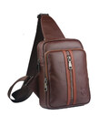 Стильний чоловічий рюкзак-моношлейка зі шкіри BULL T1357 коричневий картинка, зображення, фото