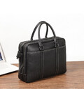 Шкіряна сумка для ноутбука, колір чорний, John McDee, 7348A на два відділення картинка, зображення, фото