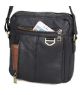 Шкіряна сумка через плече, колір чорний John McDee JD1011A картинка, зображення, фото