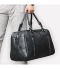 Шкіряна стильна дорожня сумка, чорна 7190A John McDee картинка, зображення, фото