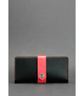 Шкіряне жіноче портмоне 3.0 чорне з червоним картинка, зображення, фото