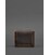 Шкіряне портмоне 4.2 на кнопці темно-коричневе з помаранчевої ниткою картинка, зображення, фото
