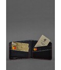 Шкіряне портмоне 4.1 (4 кишені) чорне з червоною ниткою картинка, зображення, фото