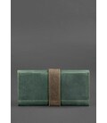 Шкіряне жіноче портмоне 3.0 зелене з коричневим картинка, зображення, фото